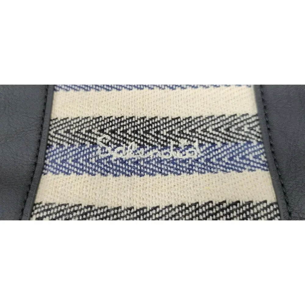 c4) Splendid Women's Hobo Tote Cotton Striped Bag Blue Black White